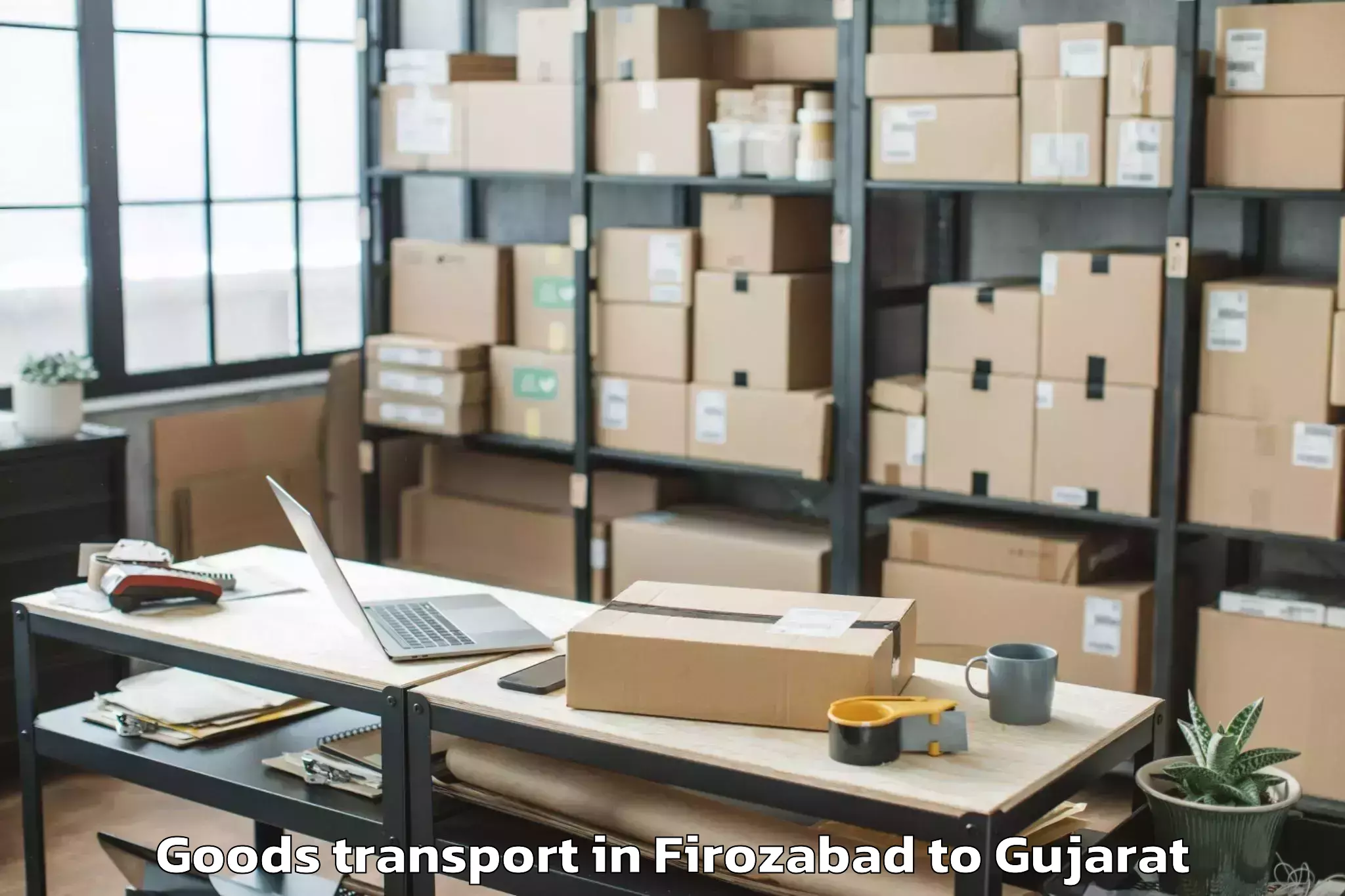 Easy Firozabad to Gujarat National Law Universit Goods Transport Booking